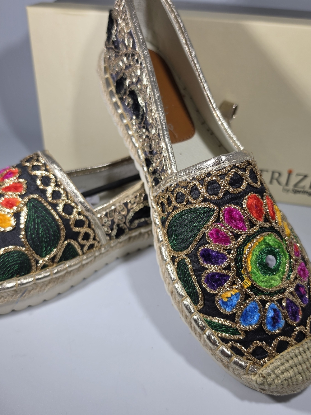 Patrizia By Spring Step Maylis Slip On Shoes Embellished Espadrilles US 9  EU 40